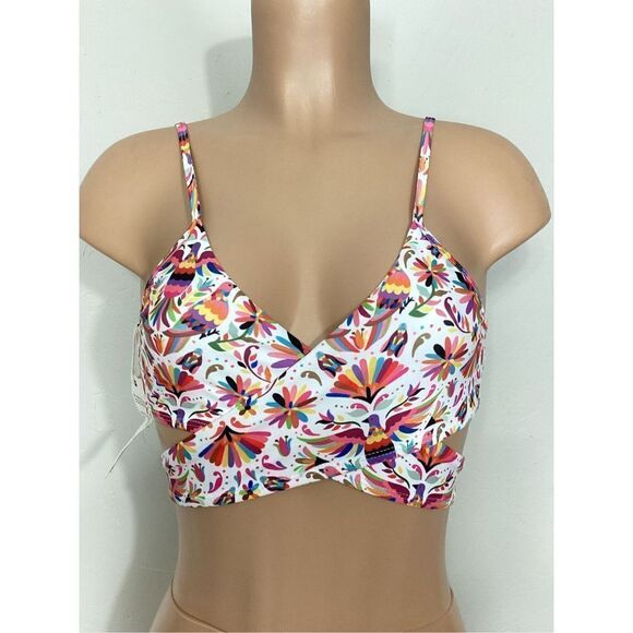 New. Verdelimon floral/bird wrap bikini top. Medium. Retails $198 - Picture 3 of 9